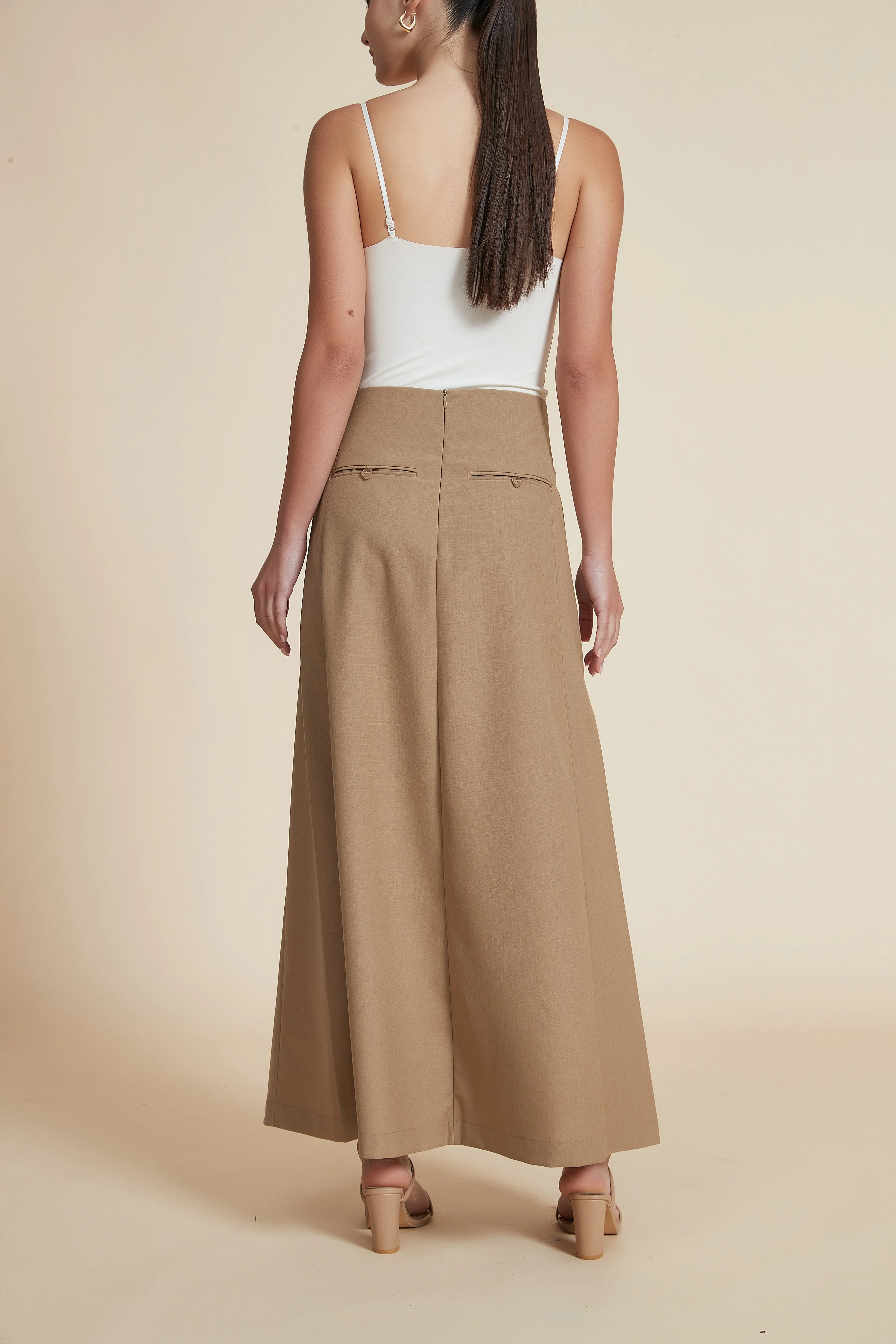 Plain Wide Cut Maxi Skirt - Image 11