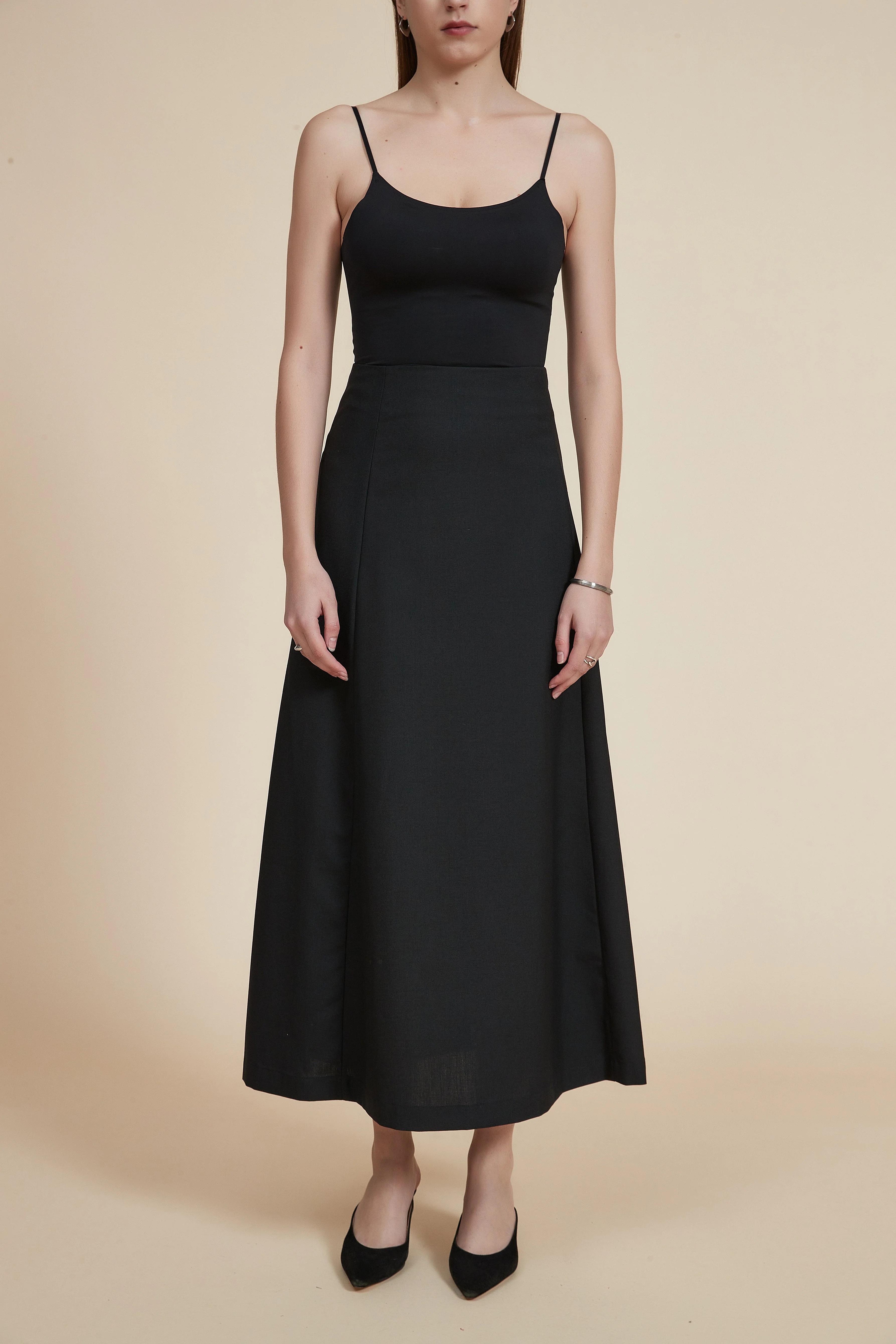 Plain Wide Cut Maxi Skirt - Image 2
