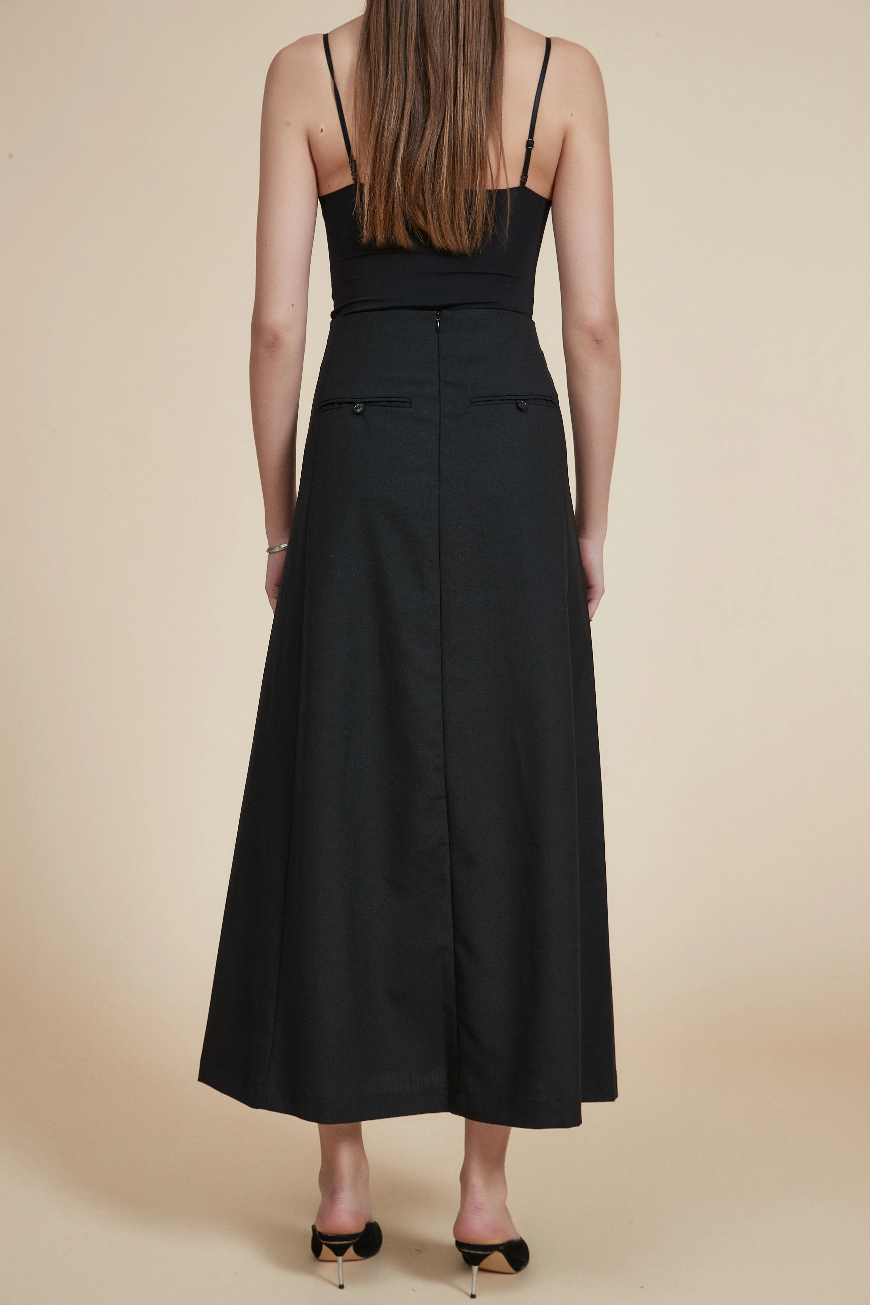 Plain Wide Cut Maxi Skirt - Image 3