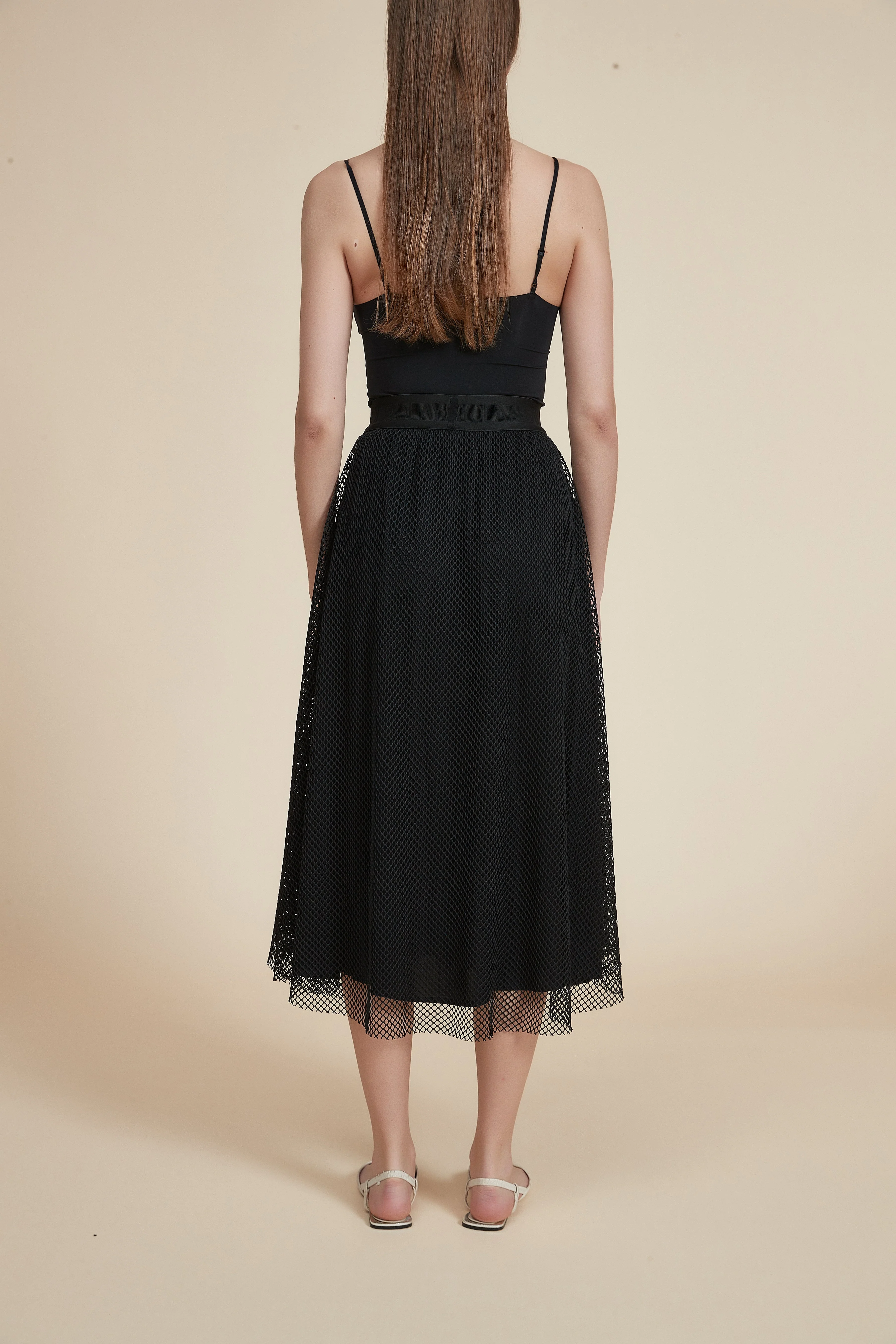Lace Midi Skirt with Elastic Waistband - Image 3