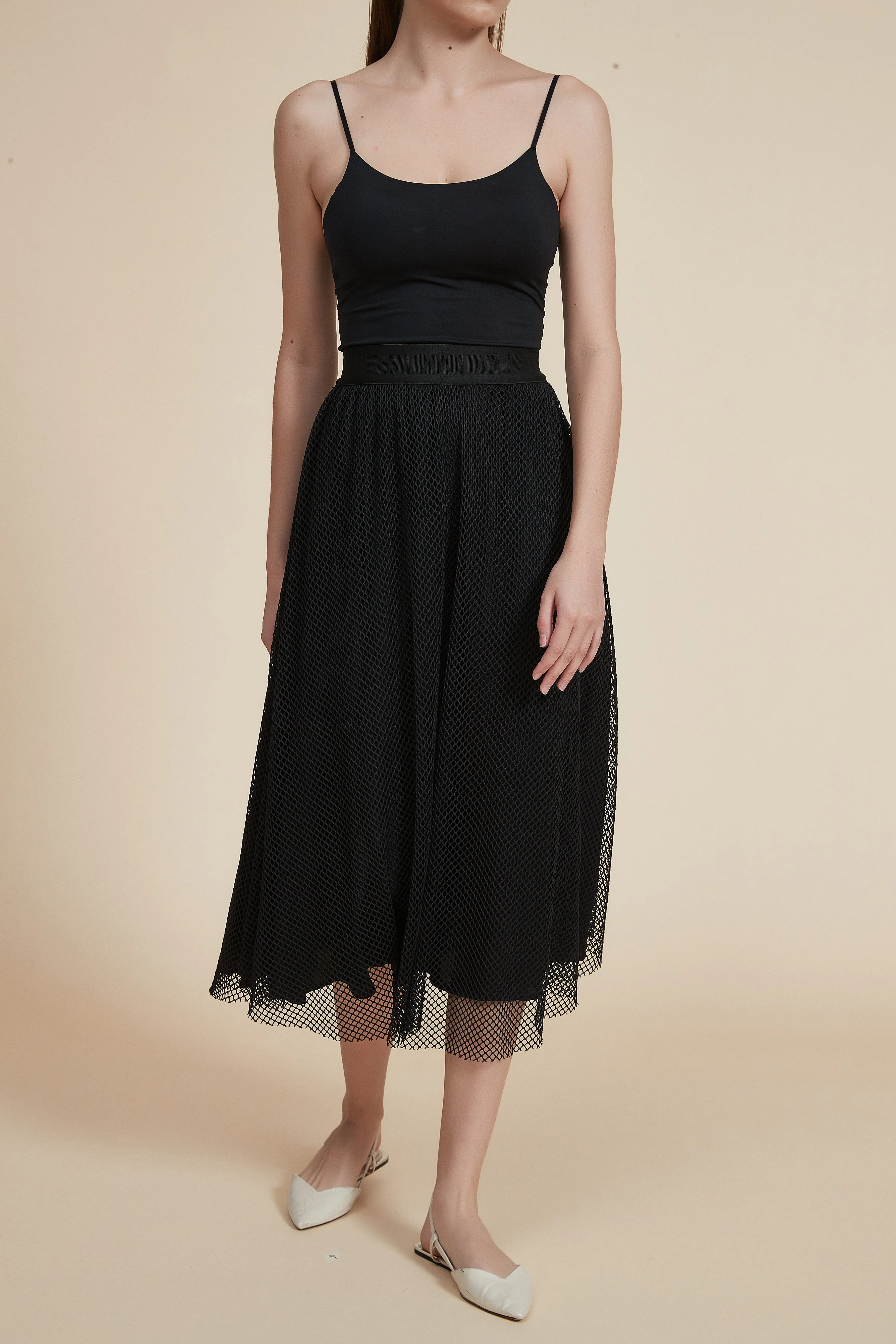 Lace Midi Skirt with Elastic Waistband - Image 4