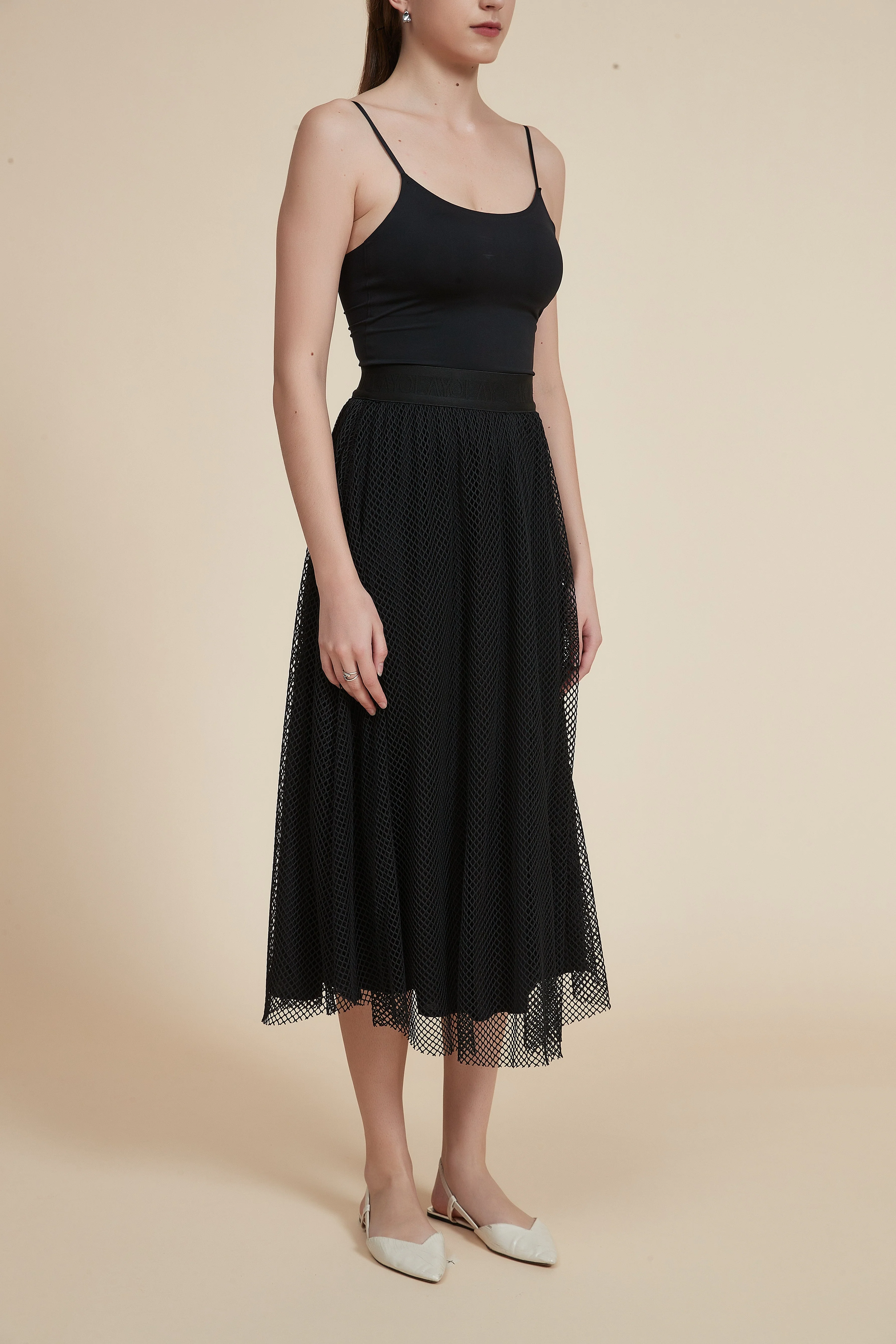 Lace Midi Skirt with Elastic Waistband - Image 5
