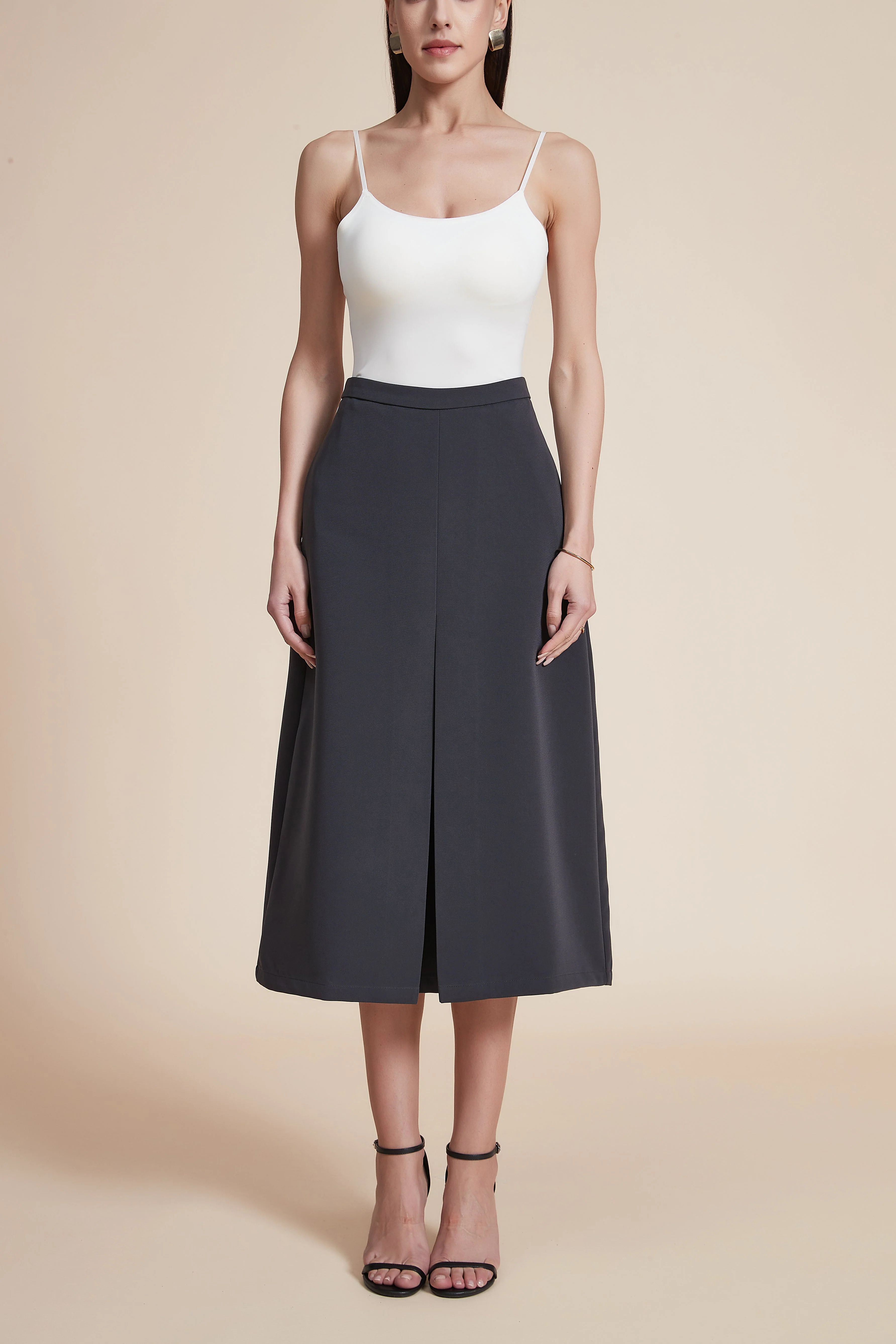 Midi Skirt with Front Slit - Image 2