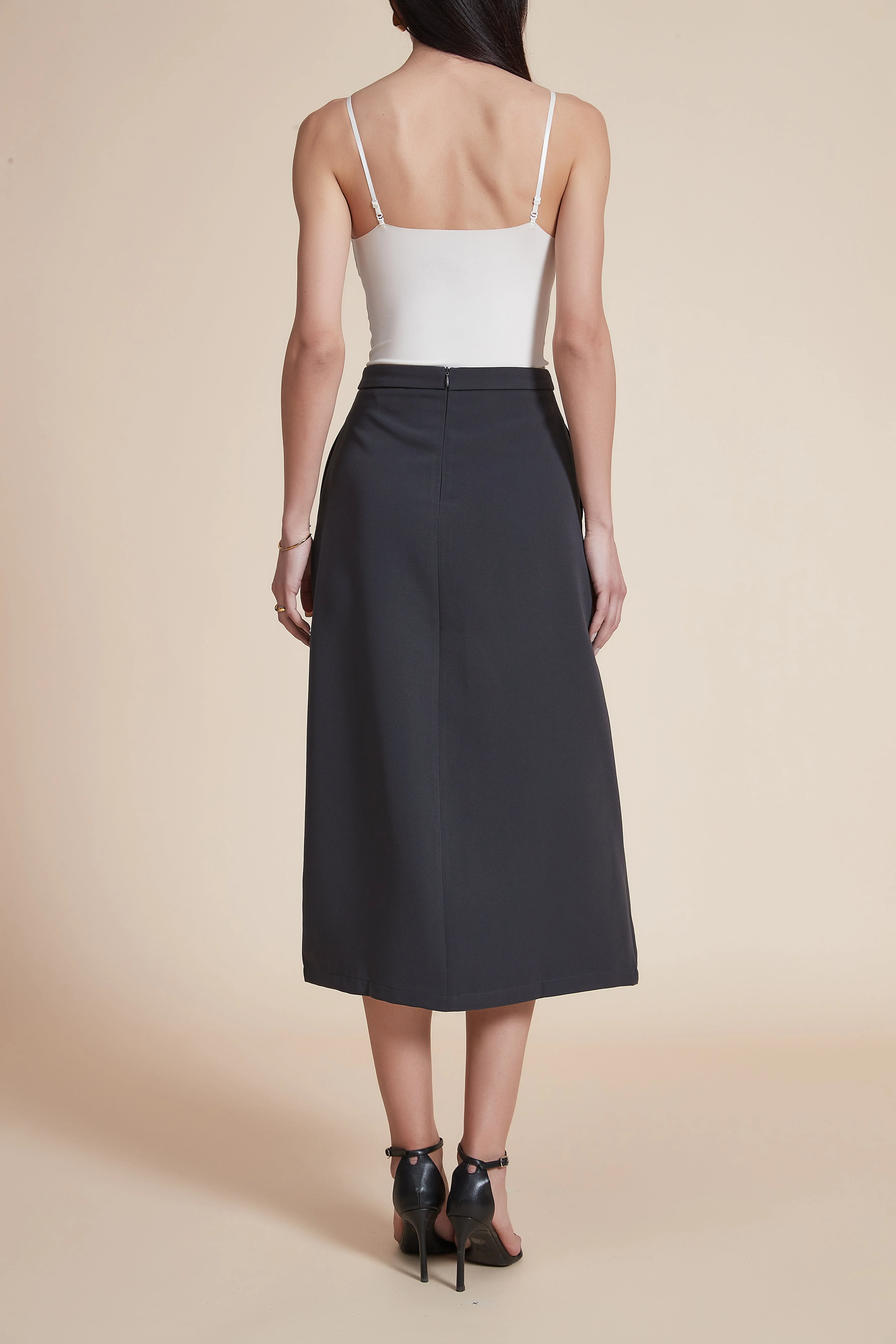 Midi Skirt with Front Slit - Image 3