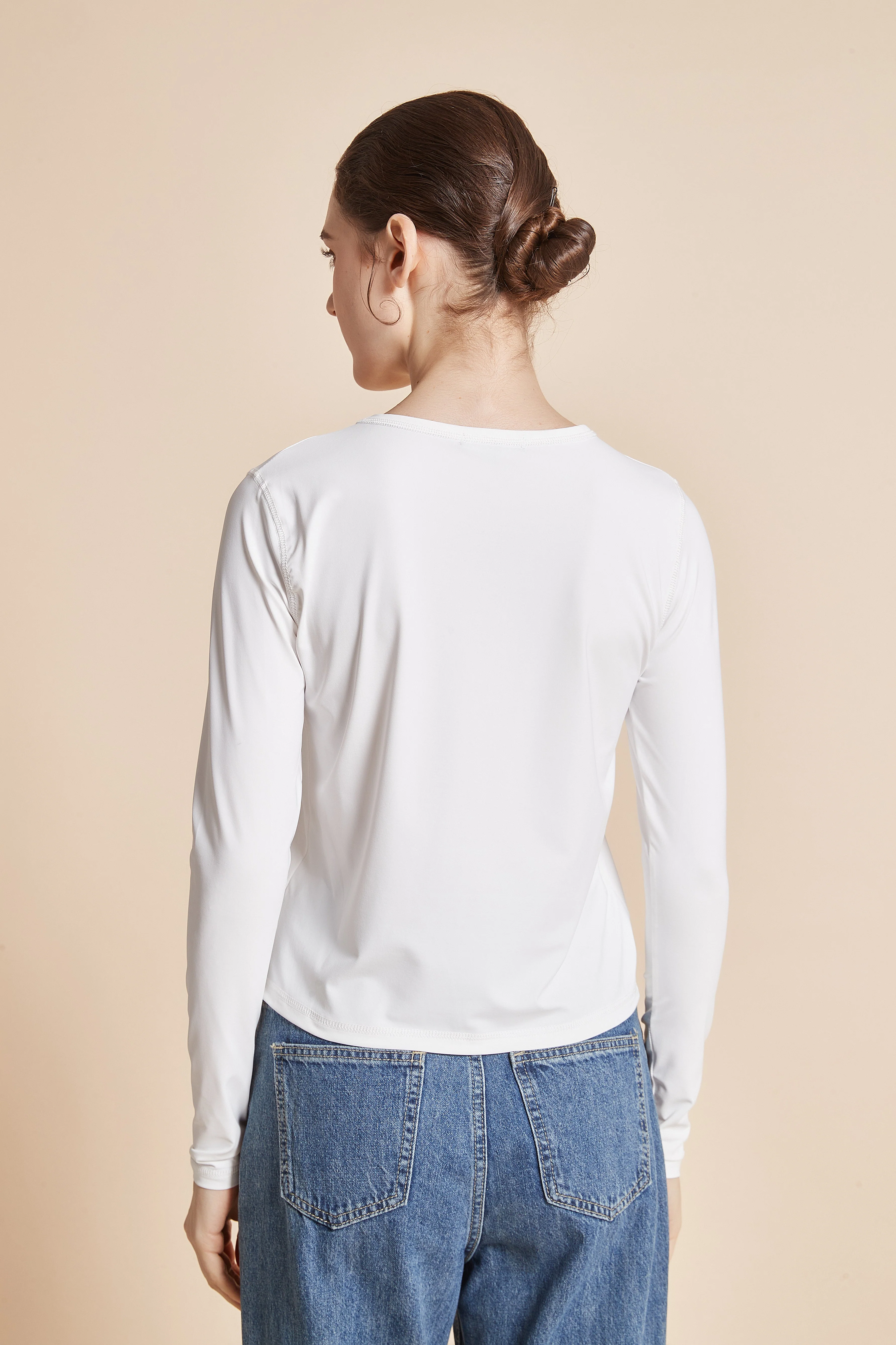 Women'S Plain Long Sleeve Round Neck T-Shirt - Image 22