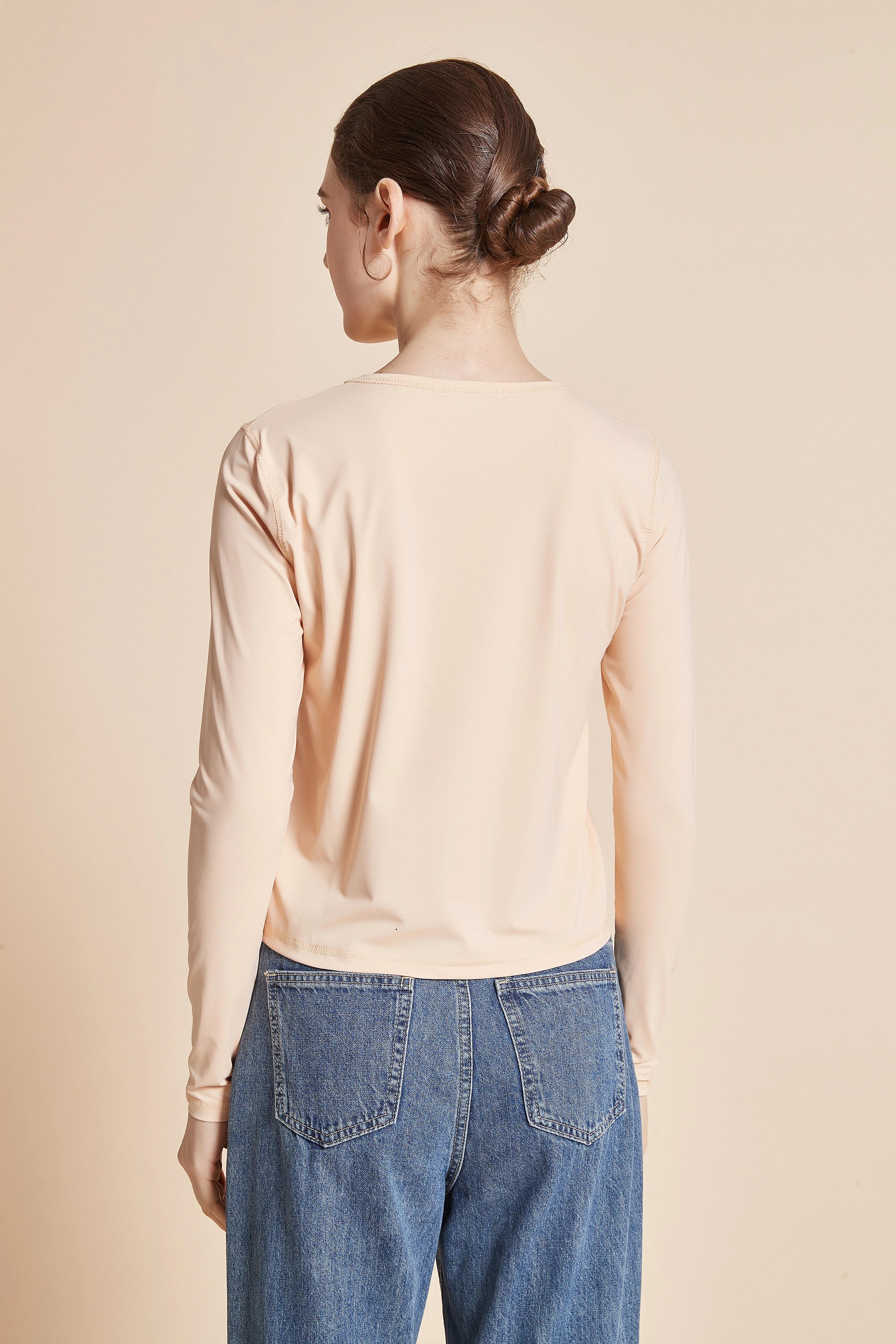 Women'S Plain Long Sleeve Round Neck T-Shirt - Image 8