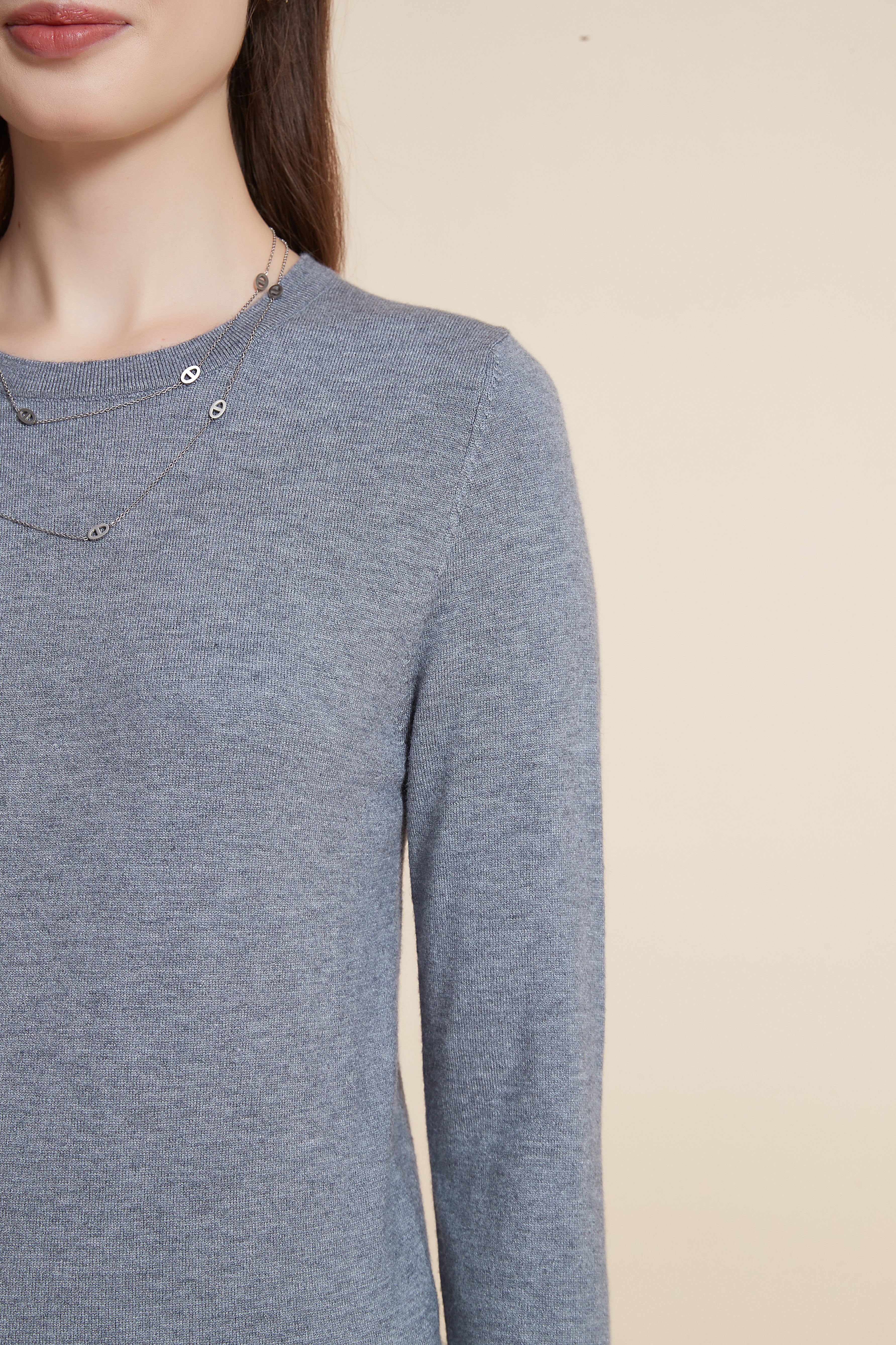 Plain Long Sleeve Blouse with Metallic Button Details - Image 10
