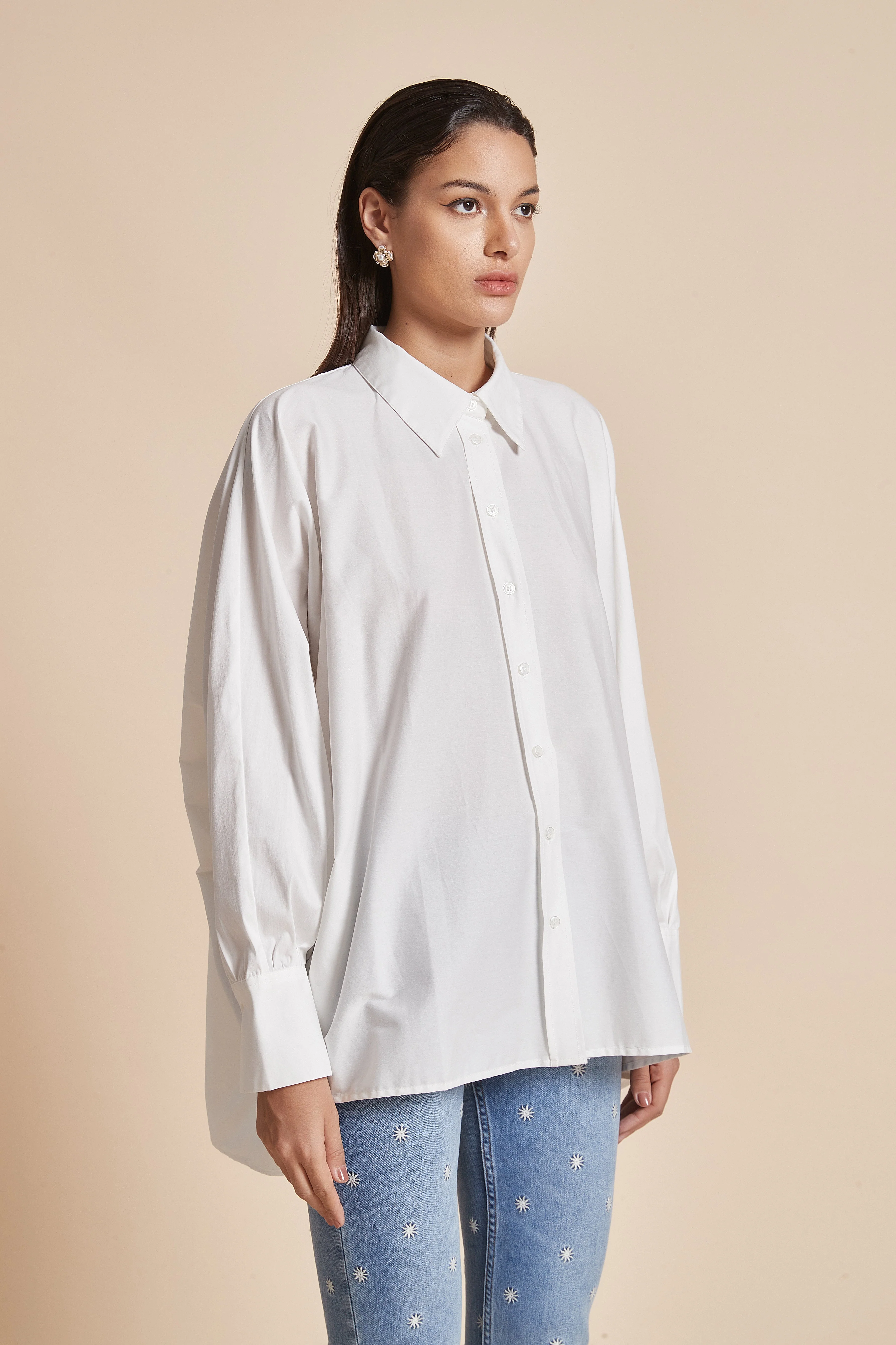 Plain Long-Sleeve Women'S Blouse With Shirt Collar And Front Buttons - Image 4