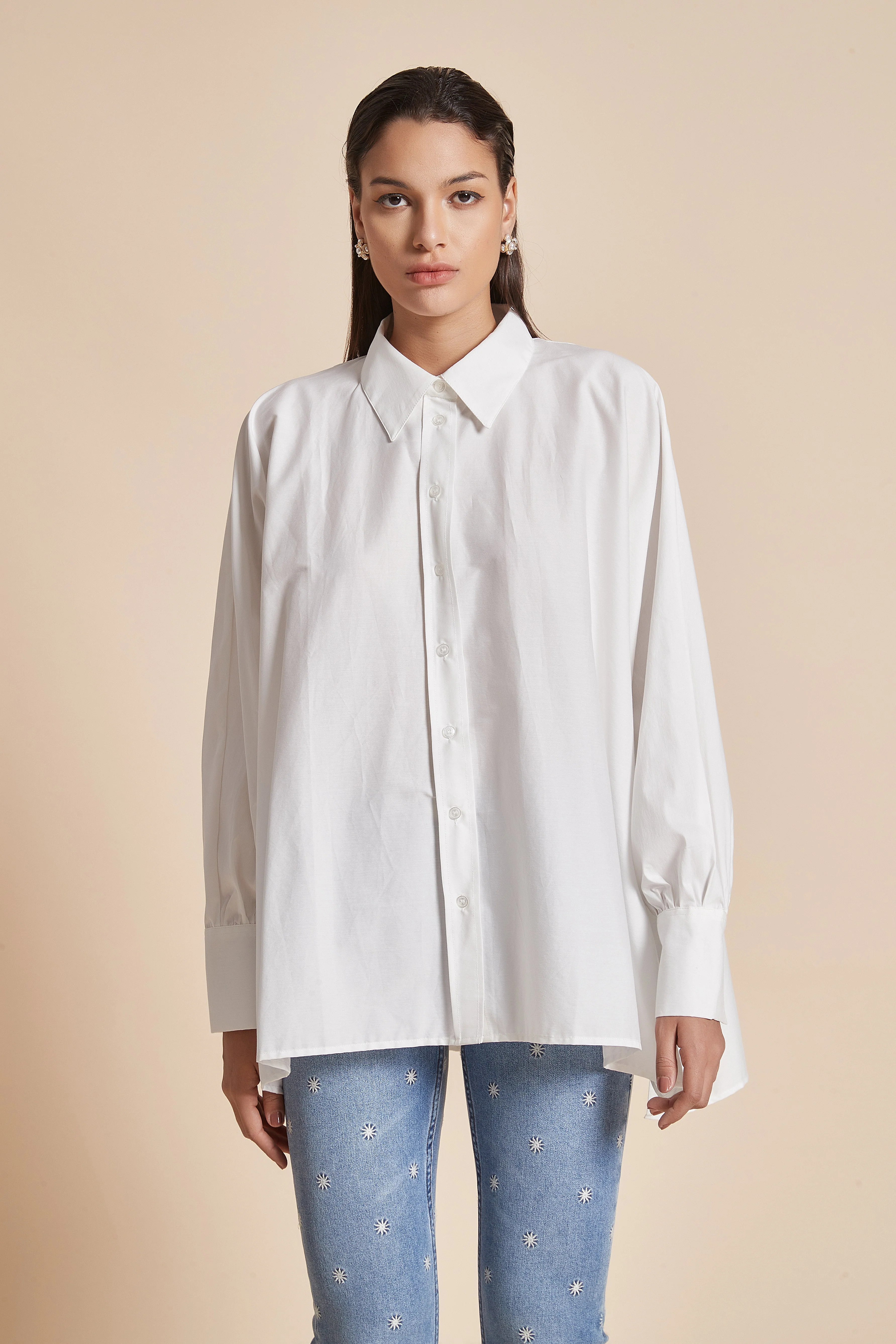 Plain Long-Sleeve Women'S Blouse With Shirt Collar And Front Buttons - Image 5