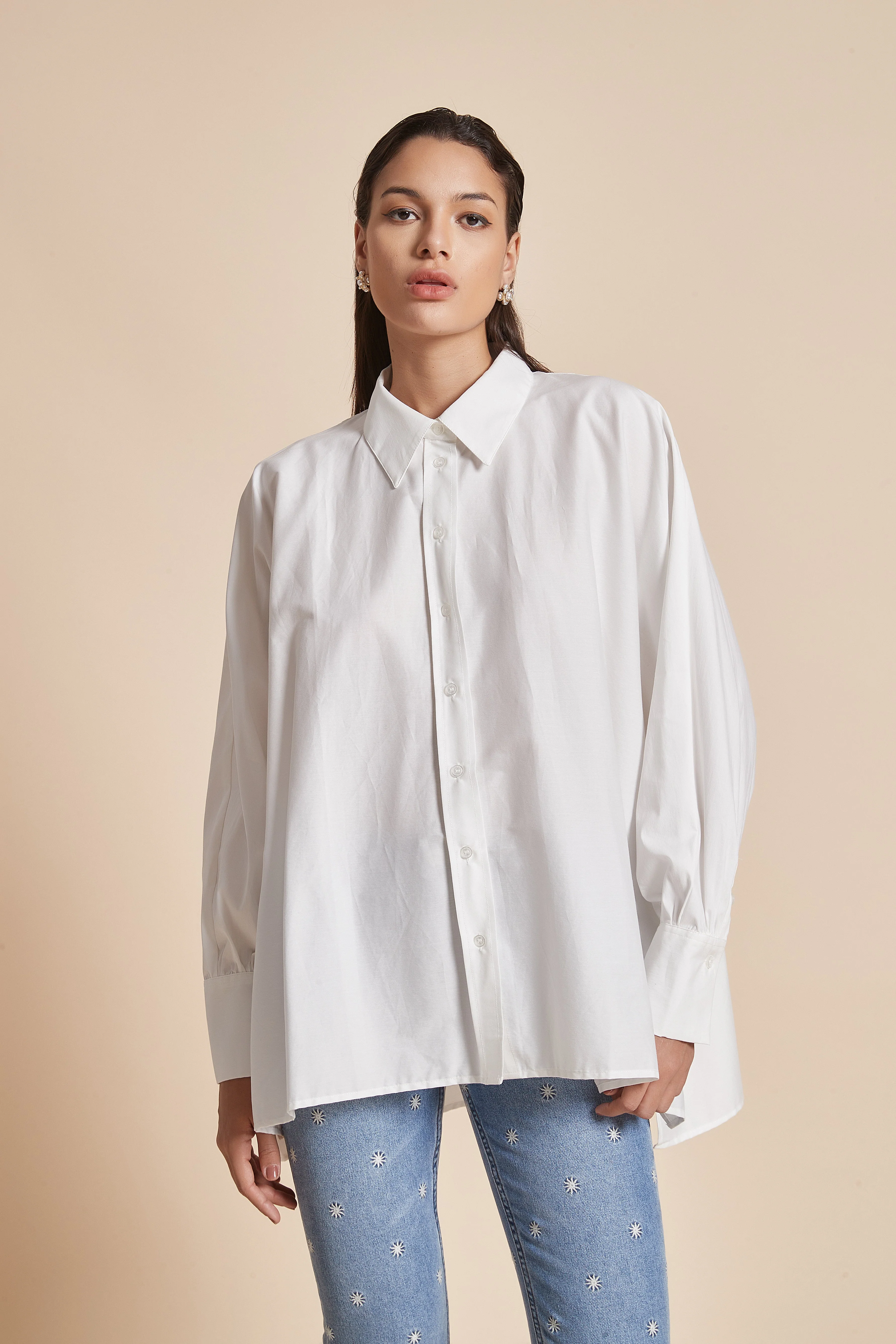 Plain Long-Sleeve Women'S Blouse With Shirt Collar And Front Buttons - Image 6
