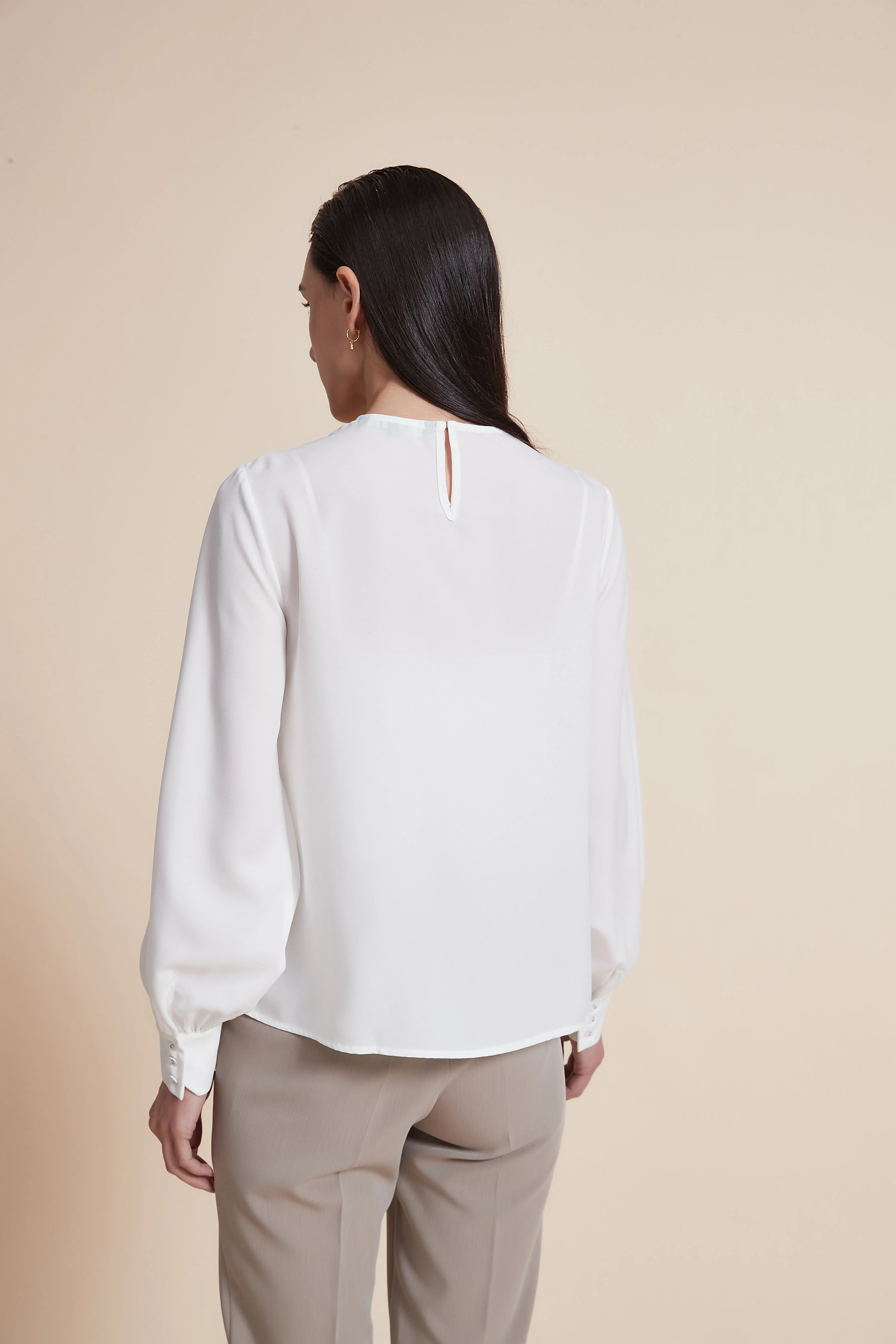 Soft Solid Long Sleeve Blouse - Image 7