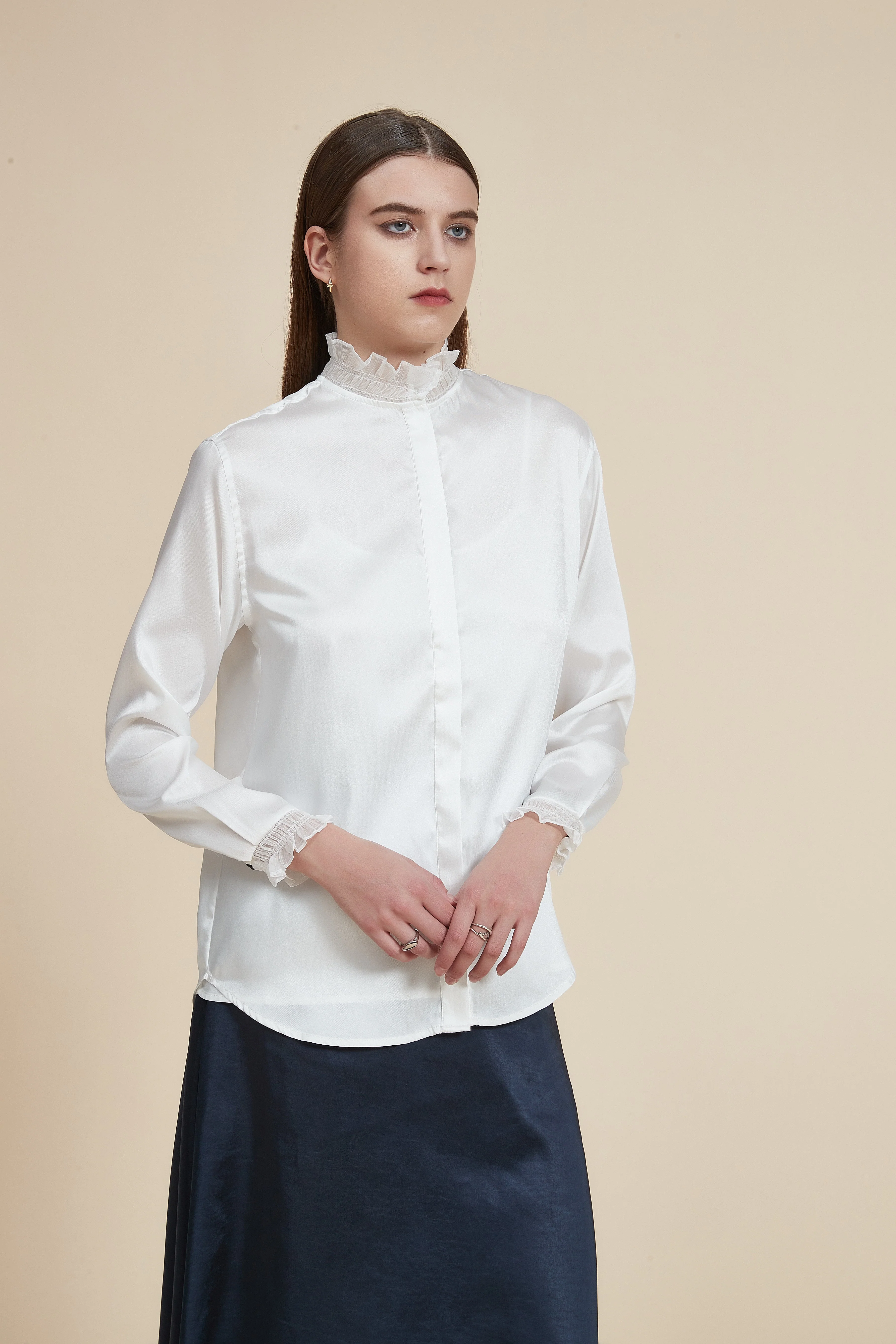 Long Sleeve High Neck Blouse