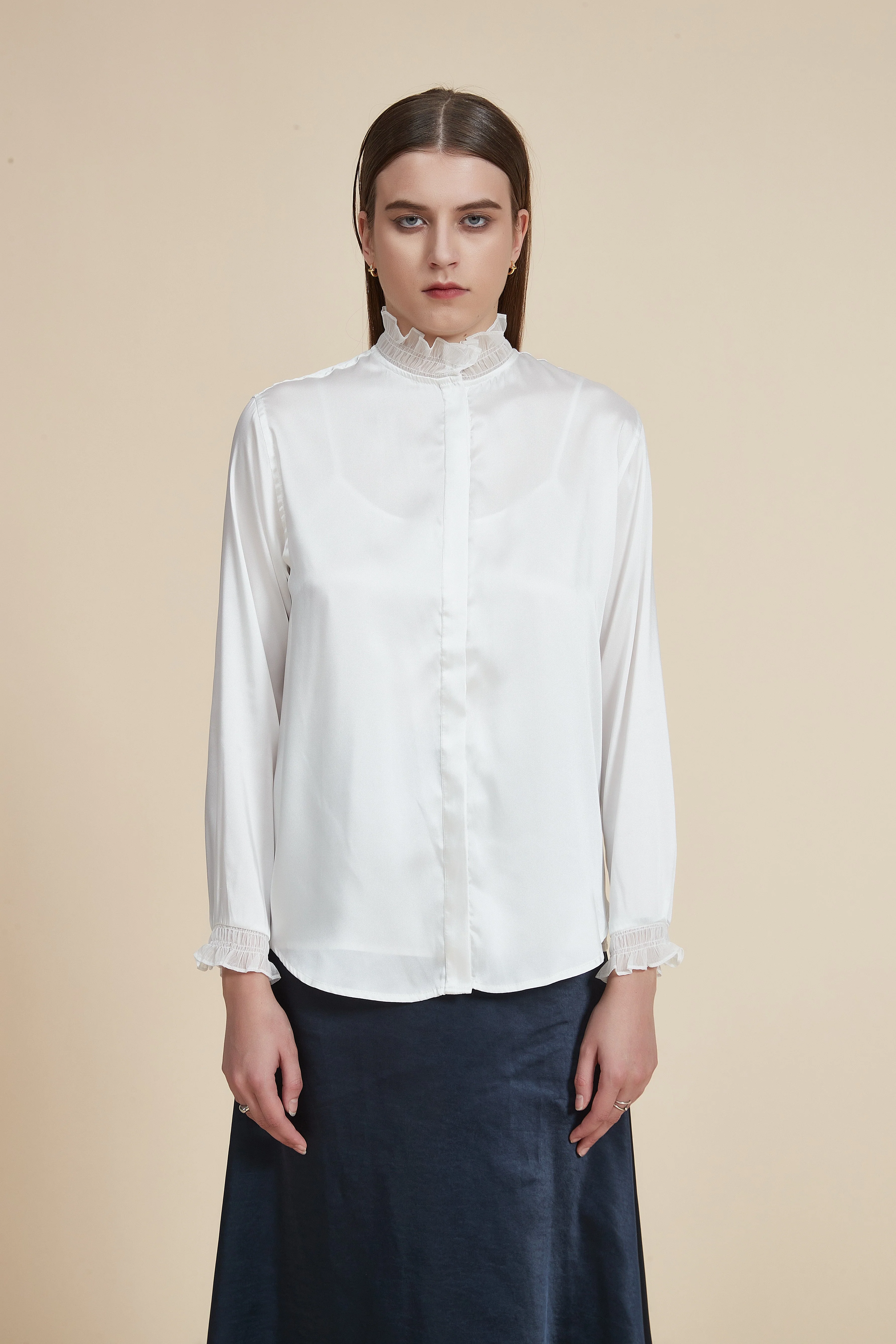 Long Sleeve High Neck Blouse - Image 2