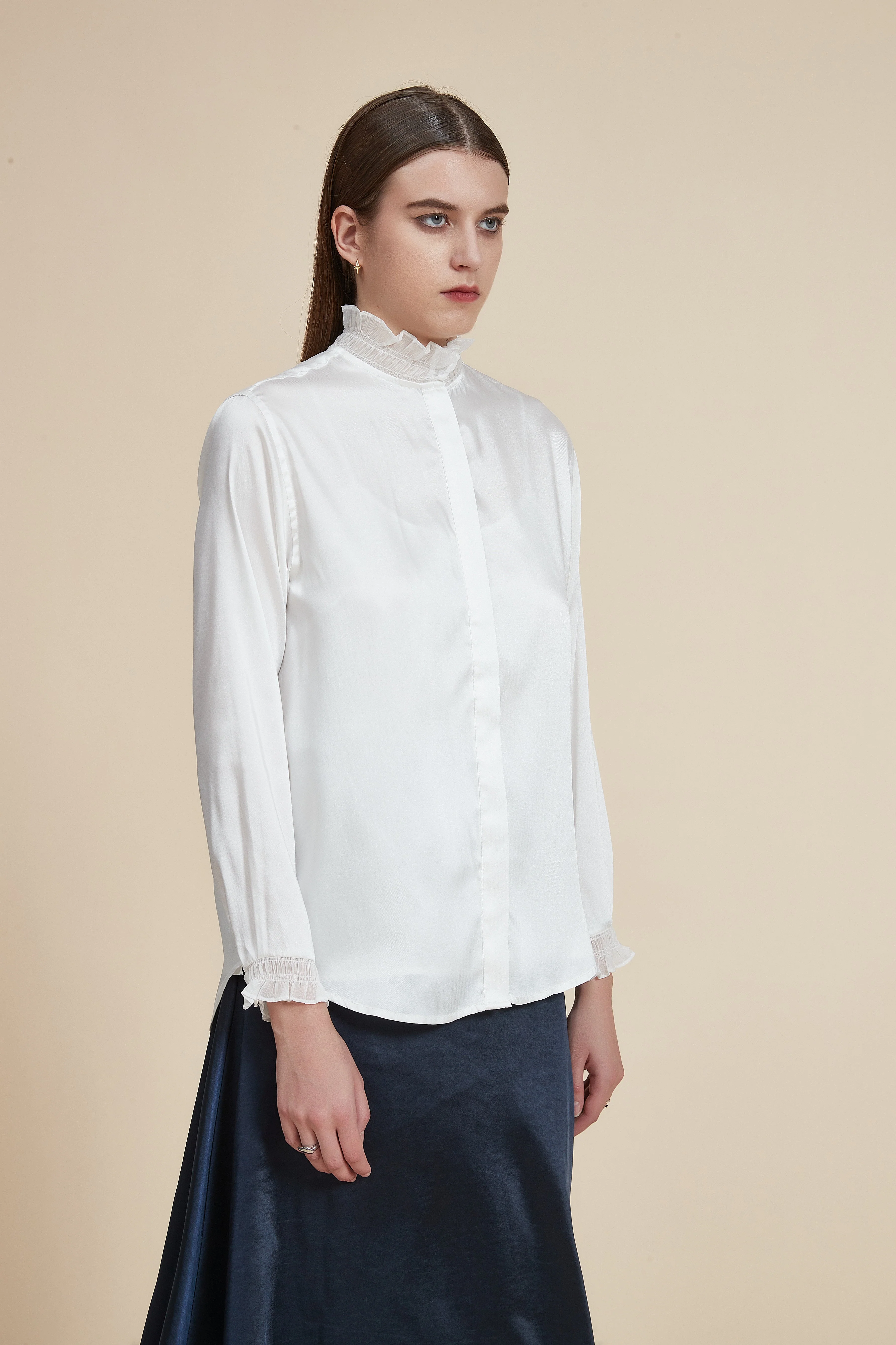 Long Sleeve High Neck Blouse - Image 5