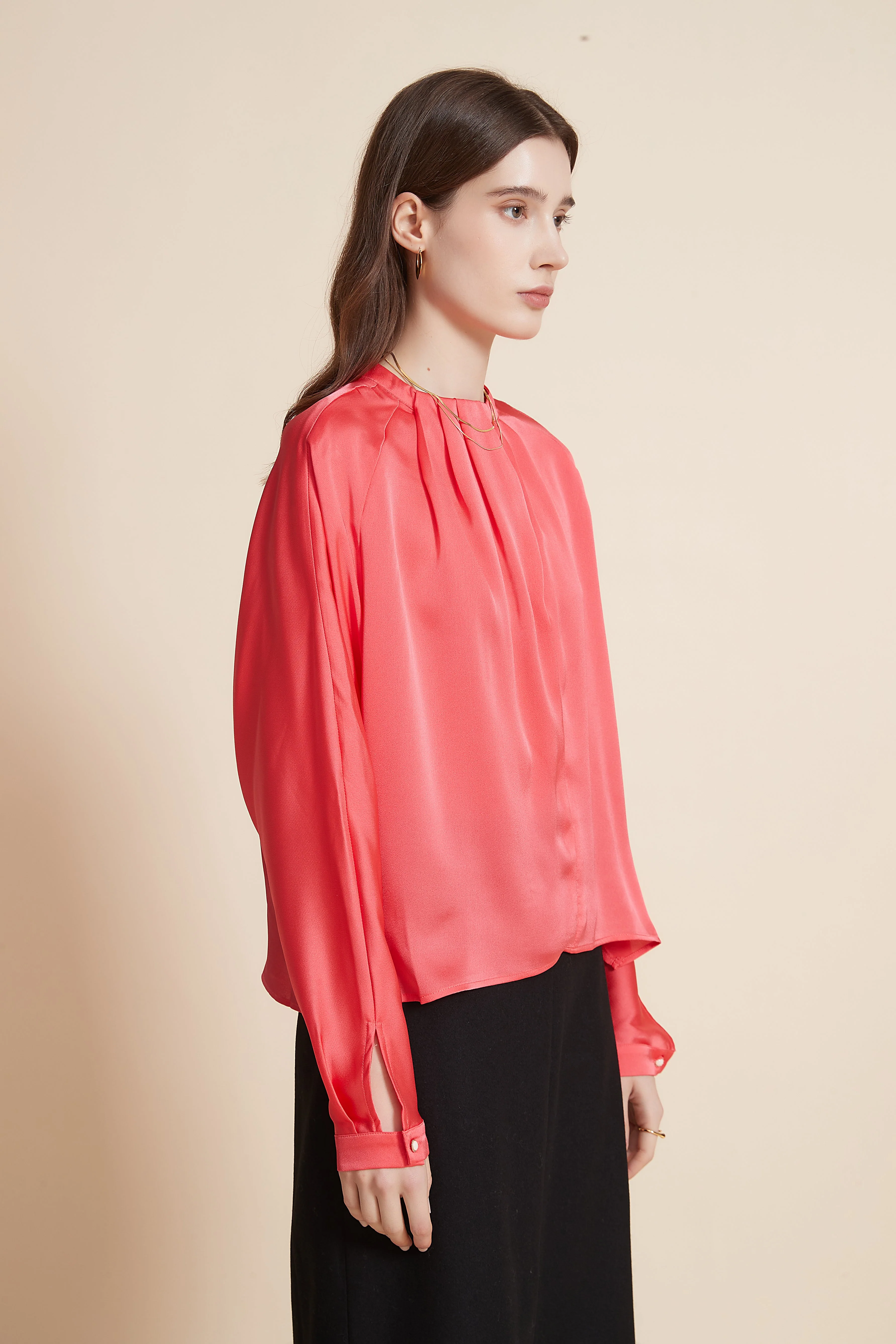 Long Sleeve Ruffled Neck Blouse - Image 3