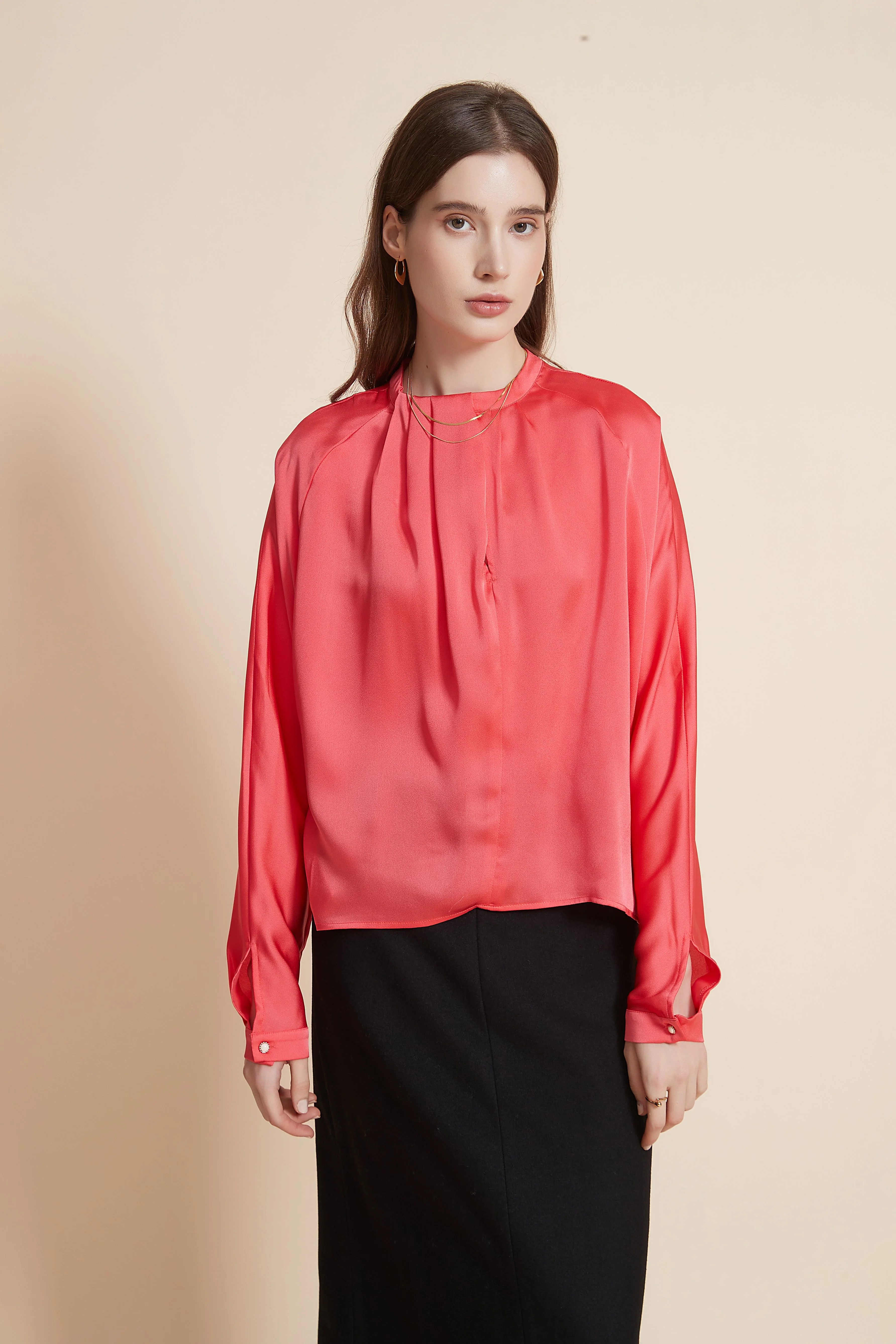 Long Sleeve Ruffled Neck Blouse - Image 6