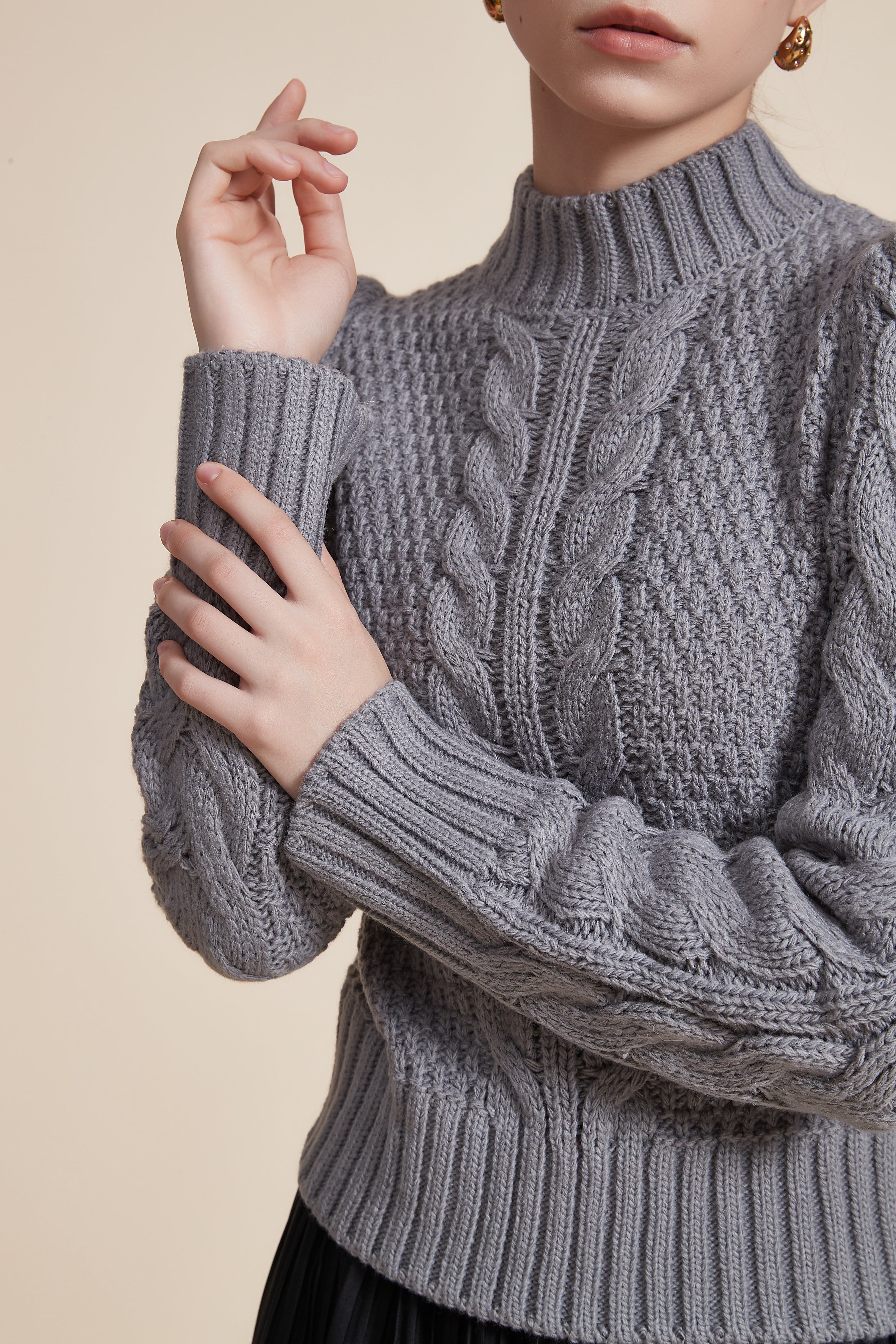 Ribbed Long Sleeve Blouse with High Neck - Image 11