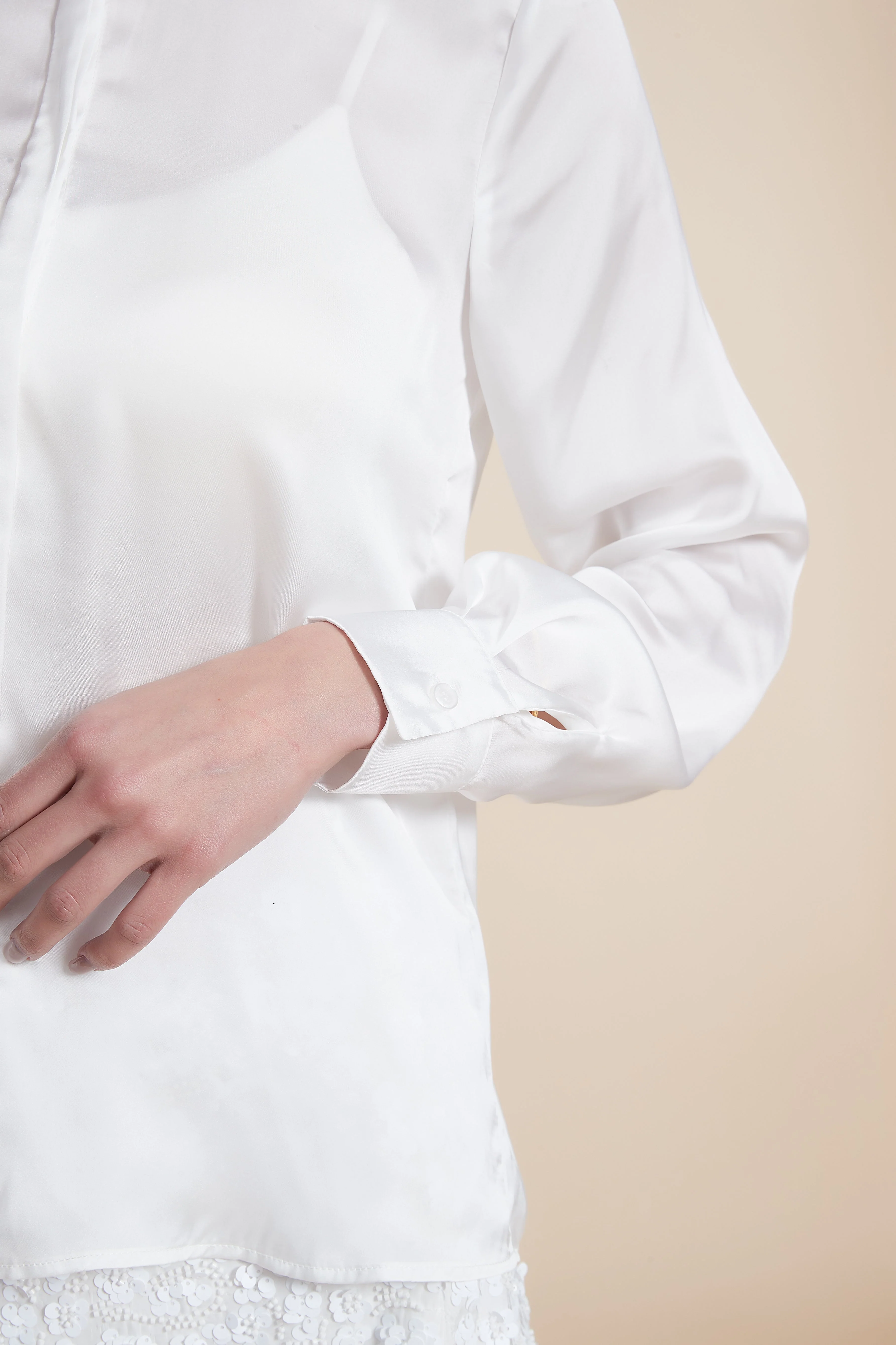 Soft Solid Blouse with Front Buttons - Image 6