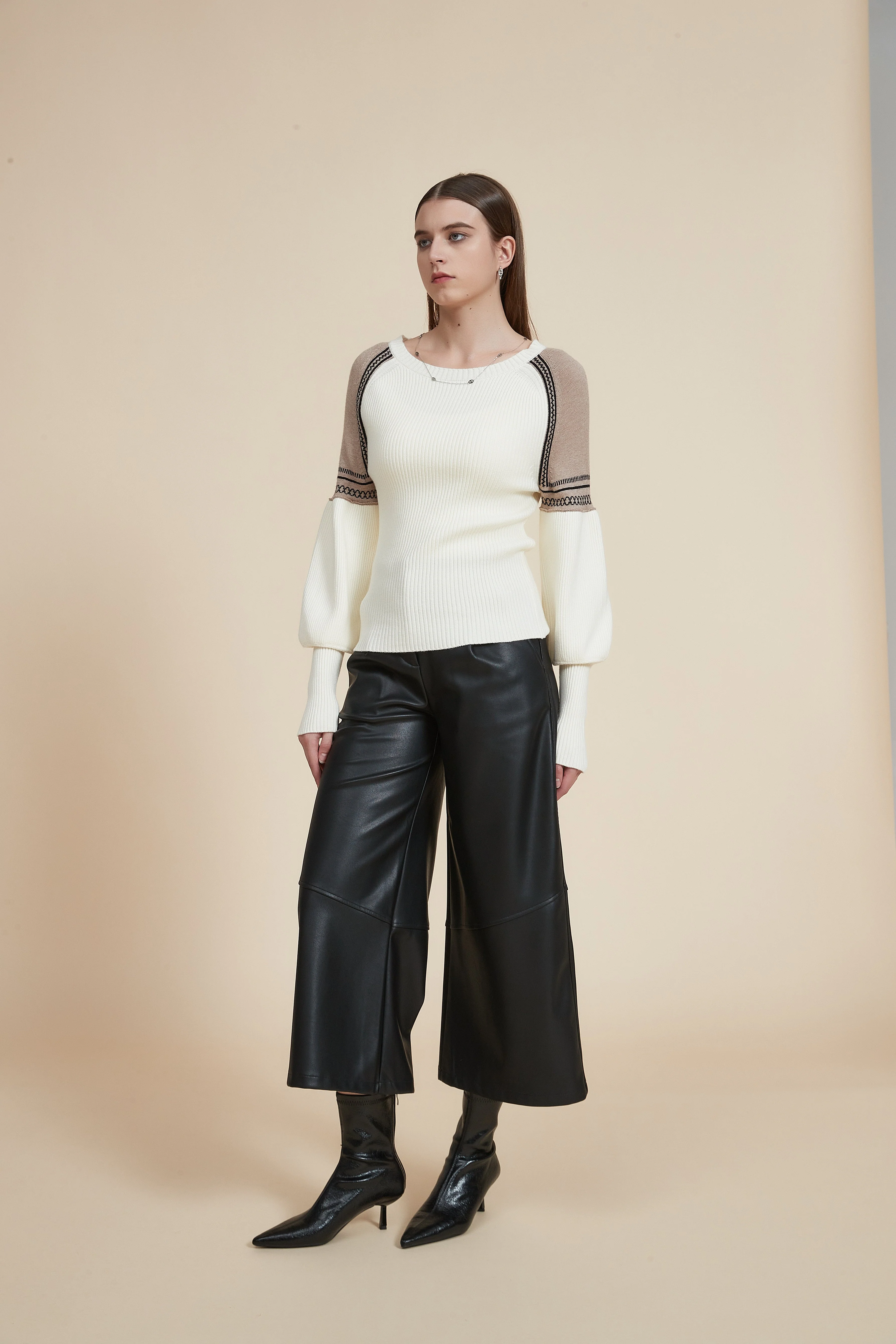 Ribbed long-sleeve puff T-shirt - Image 4