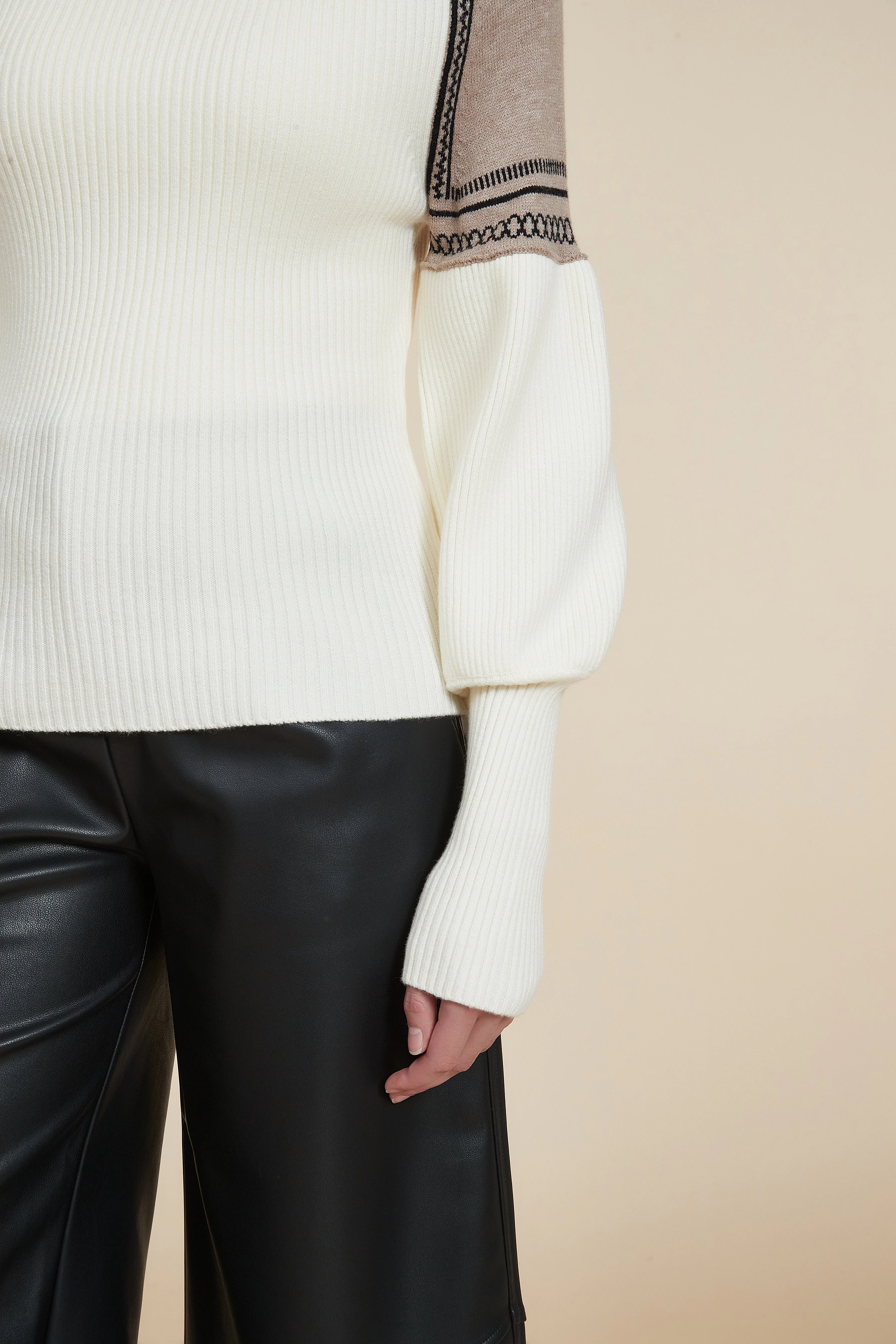 Ribbed long-sleeve puff T-shirt - Image 7