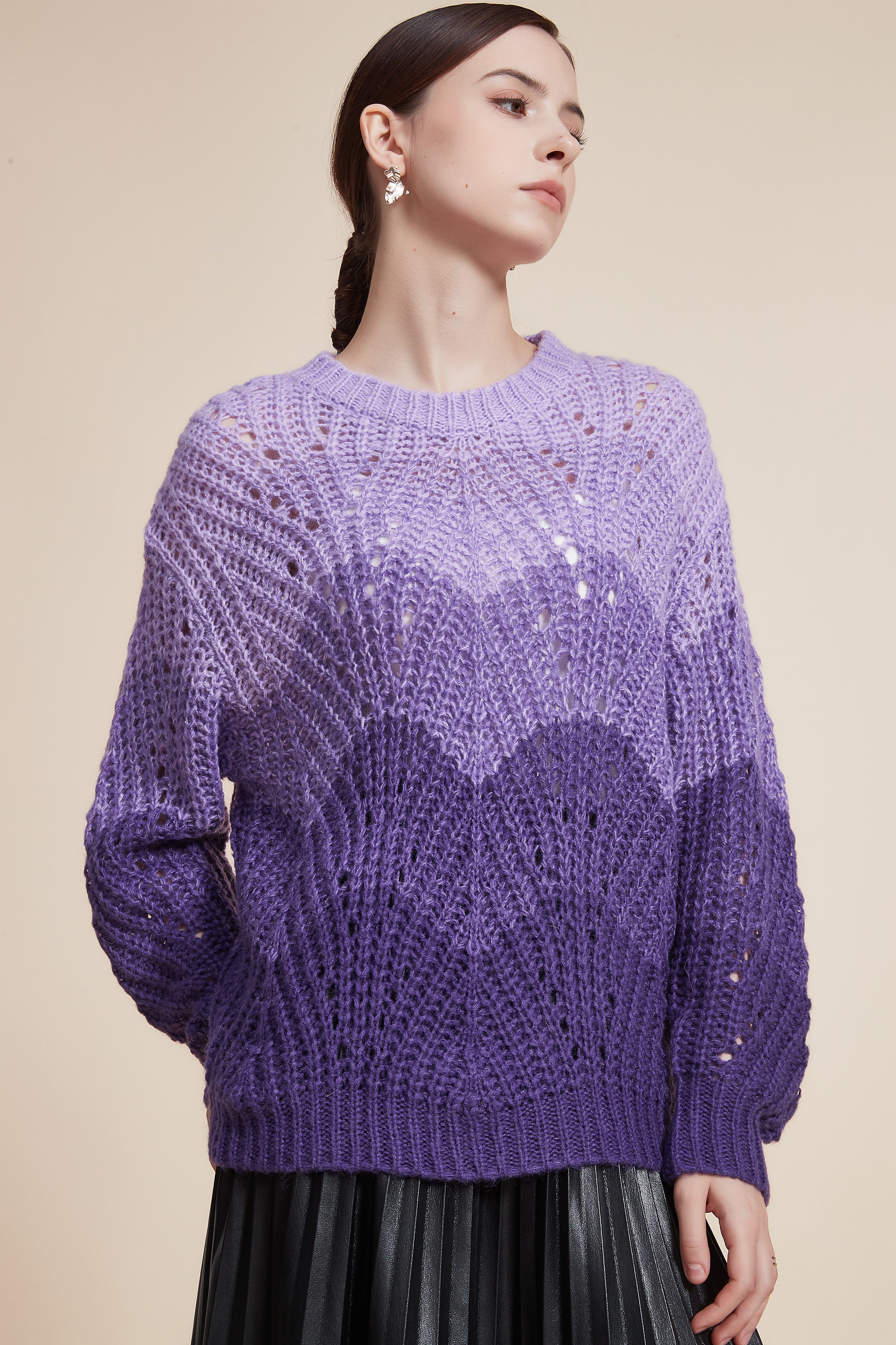 Cozy Ribbed Long Sleeve Top with Round Neck