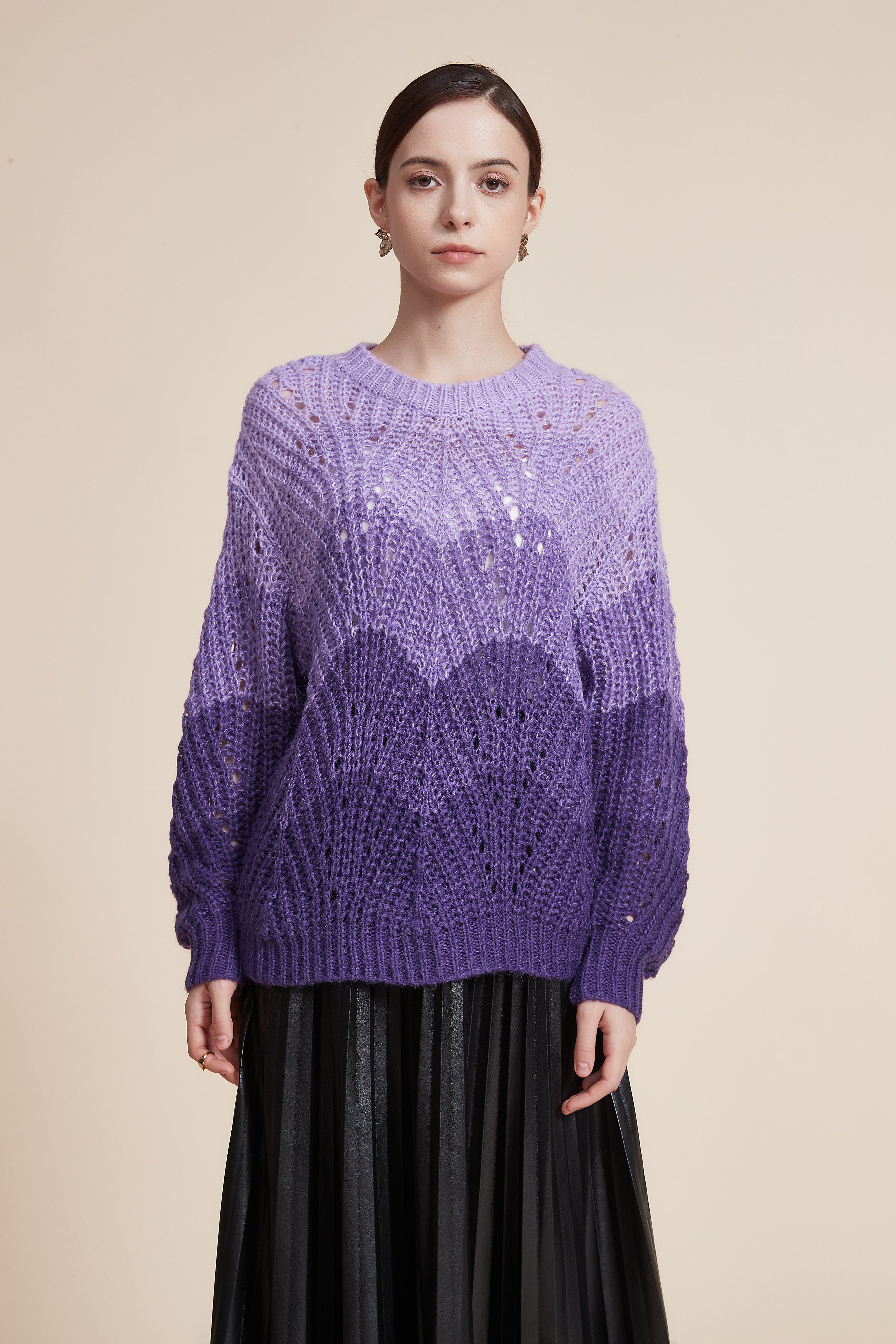 Cozy Ribbed Long Sleeve Top with Round Neck - Image 2